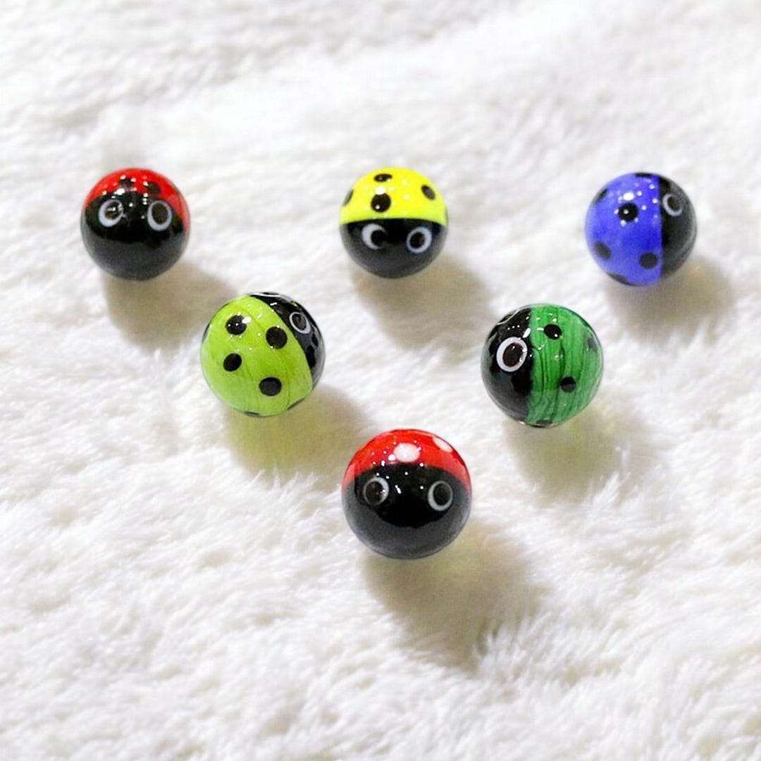 Glass Marbles - Ladybug Bee Marbles, Aquarium Decor, Kids Gift, Vase ...