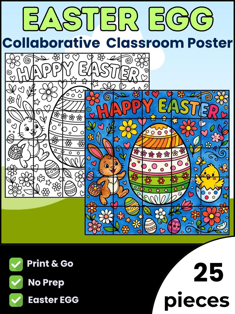 Easter Collaborative Poster Printable, Classroom Easter Activity ...