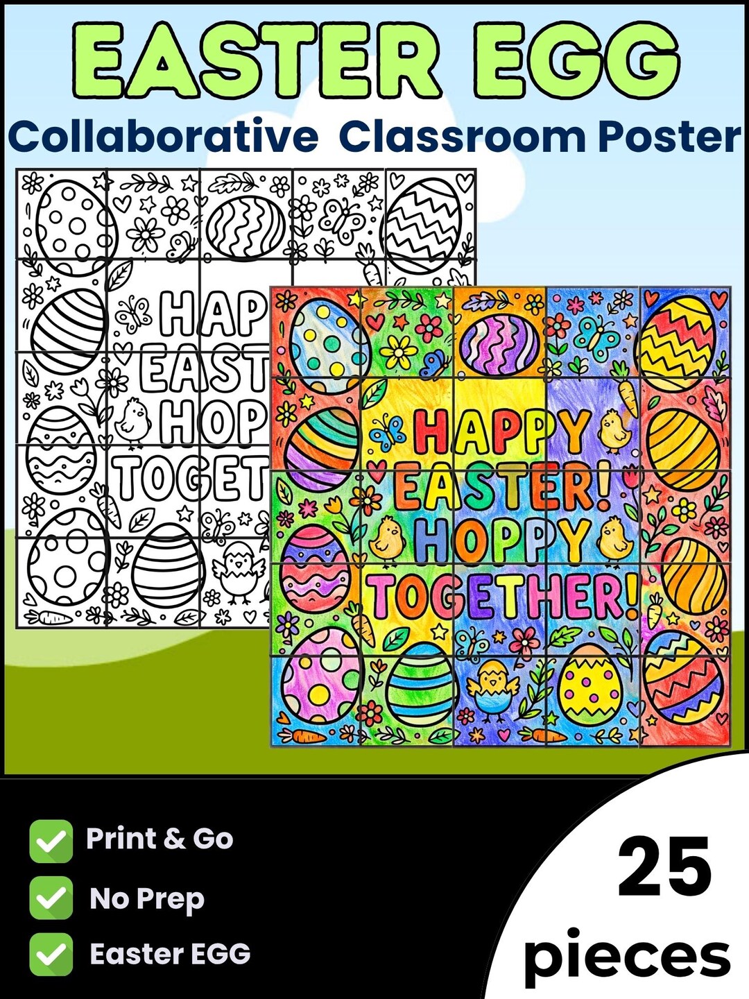 Easter Collaborative Poster Printable, Classroom Easter Activity ...