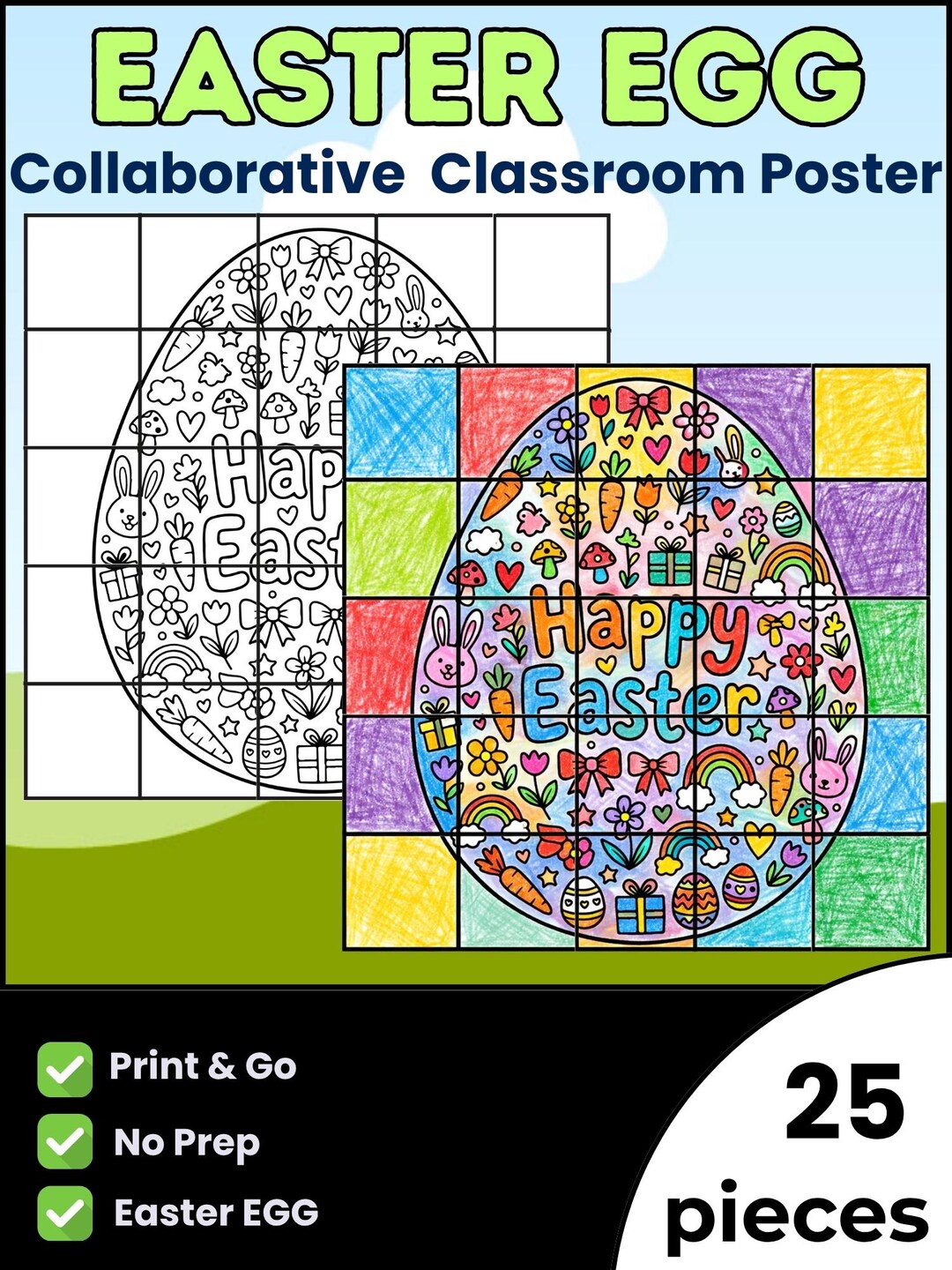 Easter Collaborative Poster Printable – Fun Classroom Activity! 25 ...