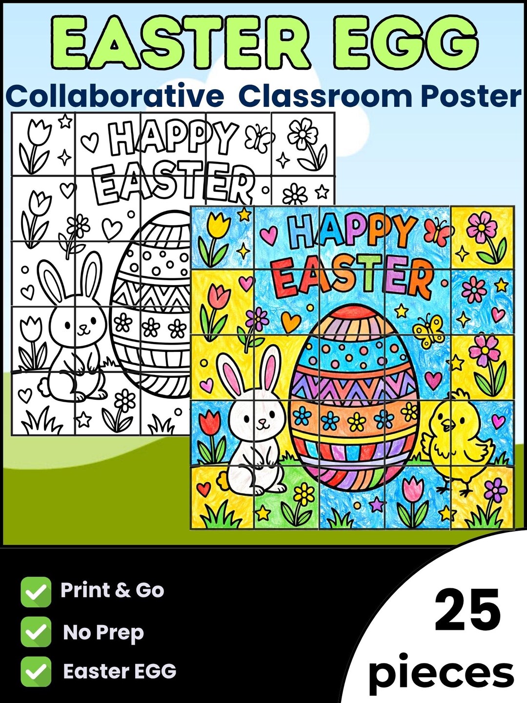 Easter Collaborative Poster Printable, Classroom Easter Activity ...