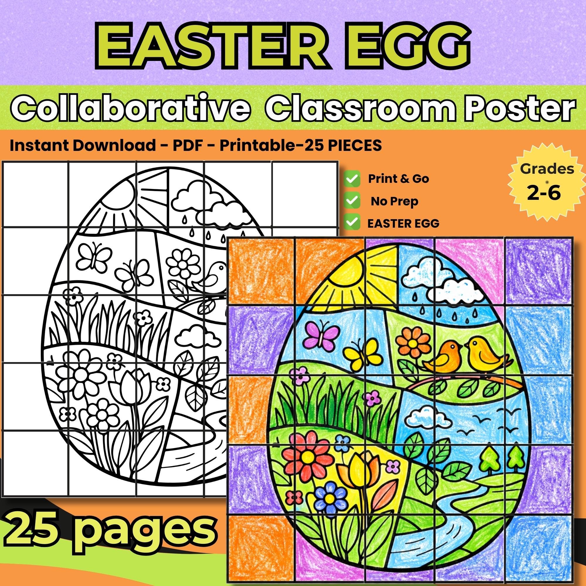 Easter Collaborative Poster Printable, Spring Classroom Activity ...