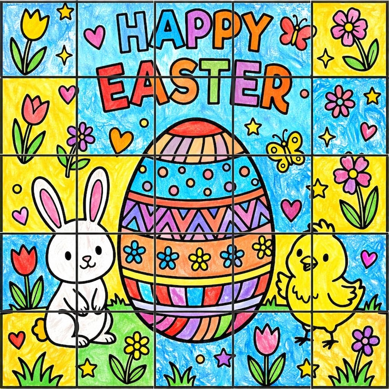 Easter Collaborative Poster Printable, Classroom Easter Activity ...