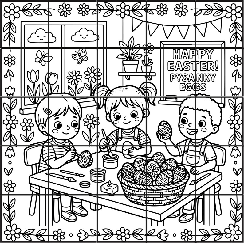 Easter Collaborative Poster Printable for Classroom Fun! 25-piece ...