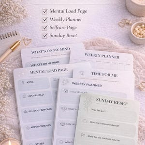 Ultimate Mom Planner Bundle | Family Weekly Planner | Mental Load Planner | Selfcare Planner | Sunday Reset | Printable PDF | Digital Downlo
