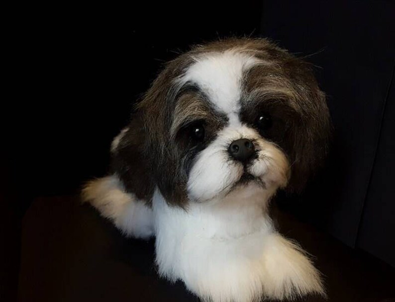 Shih Tzu laying down replica custom made dog plush gift Etsy