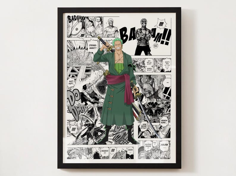 Roronoa Zoro | One Piece Manga Wall Art | Anime Fan Art (Digital Download)