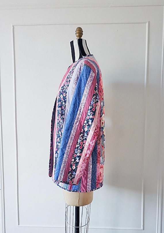 Vintage 70s Patchwork Floral Quilt Jacket | Boho … - image 2