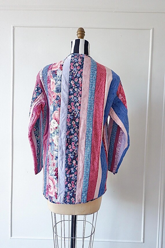 Vintage 70s Patchwork Floral Quilt Jacket | Boho … - image 4