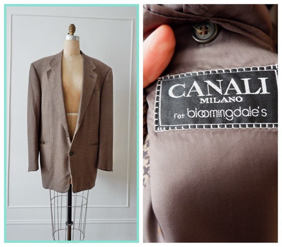 Vintage 90s Mens Cashmere Brown CANALI Milano for Bloomingdales Sport Jacket Size 42 Made in Italy Etsy