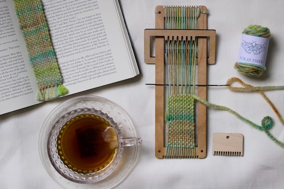 Weaving Craft Kit For Adults, Hand Dyed Yarn Included Bookmark Loom Gift For Her
