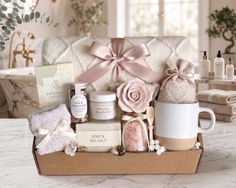 Selbstpflege-Geschenkkorb, Hygee-Geschenkbox, Umarmung in einer Box, Ermutigungsgeschenk, Mama-Geschenkbox, Denken an Sie Box, gemütliches Pflegepaket, Decken-Geschenkbox