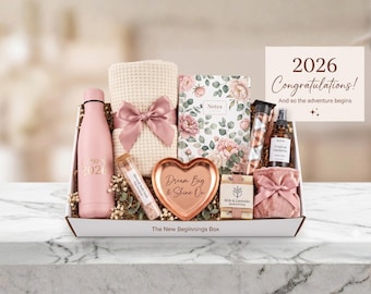 Graduation Gift Box for Her, Class of 2026 Care Package, College High School Grad Gift, Spa Care Package, Personalized Grad Gift