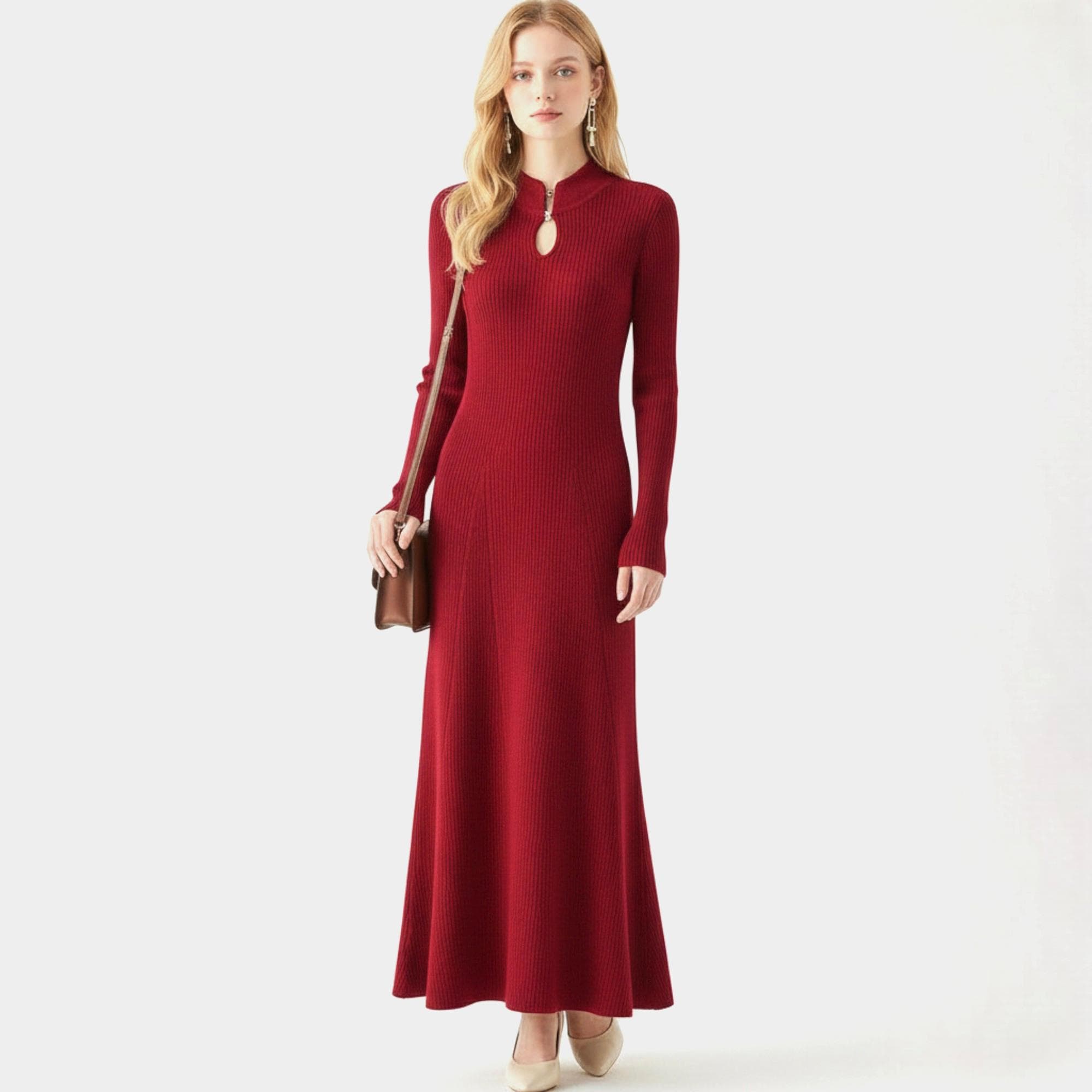 beige jersey dress A-Line V-Neck Elegant Simple Short Red Chiffon Cheap Bridesmaid dresse –  MarryLover