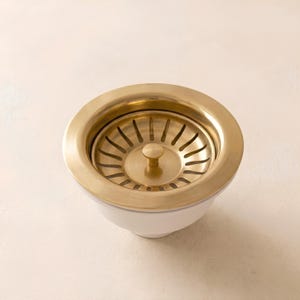 Unlacquered Brass Kitchen Sink Strainer, Basket Drain Assembly