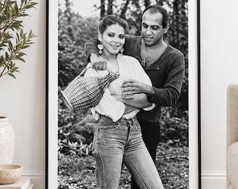 Adriano Celentano Ornella Muti Poster, Vintage Italian Cinema Couple Print (Black & White)