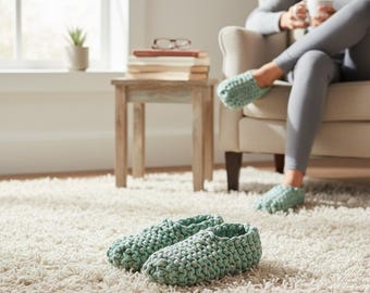 Crochet Slippers Pattern | Easy Beginner House Shoes, Cozy Booties pdf