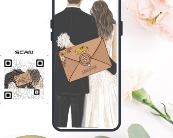 Elegant Wedding Website Template, Illustrated Love Story Timeline (Digital Download)