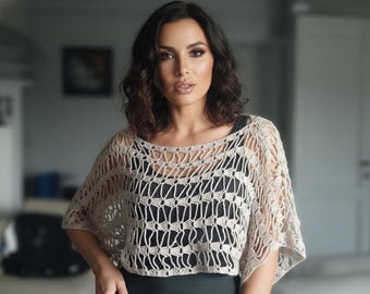 Crochet Crop Top Pattern PDF • Made to Measure • Beginner Friendly • Custom Size Top • Fingering Weight Yarn • Summer Crochet Top