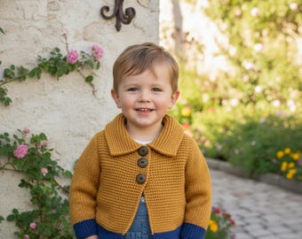 Kids Garter Stitch Cardigan Knitting Pattern, Toddler Jacket Sizes 2T-12 (PDF)