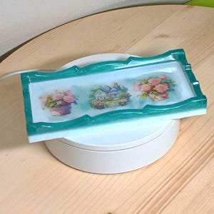 Rectangular Edge Trinket Tray – Handcrafted Resin Jewelry Holder & Vanity Catchall