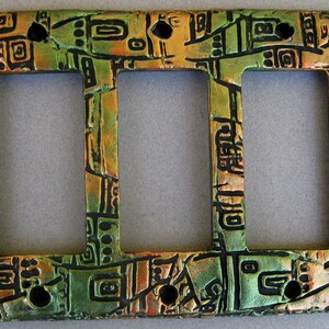Tribal Aztec Abstract Triple Rocker Decorative Switchplate Lightplate