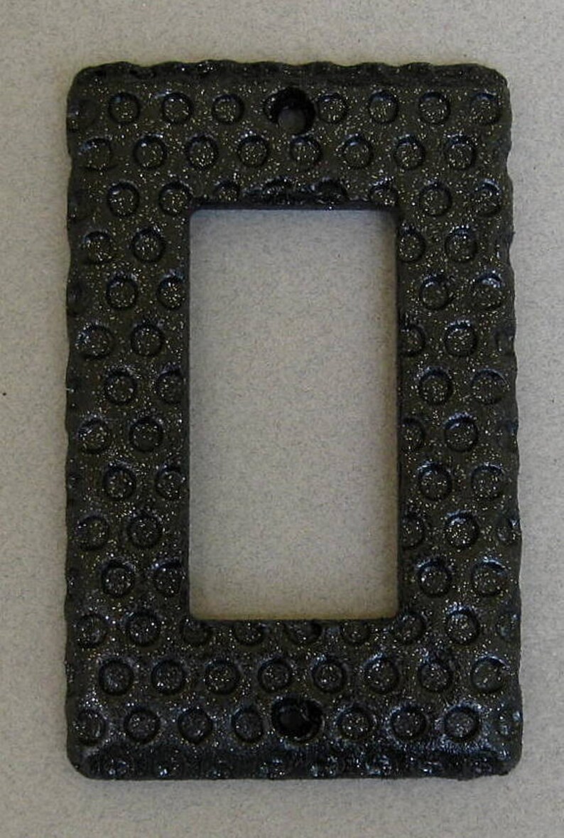 Black Glitter Impressed Dots Single Rocker Switchplate Lightplate