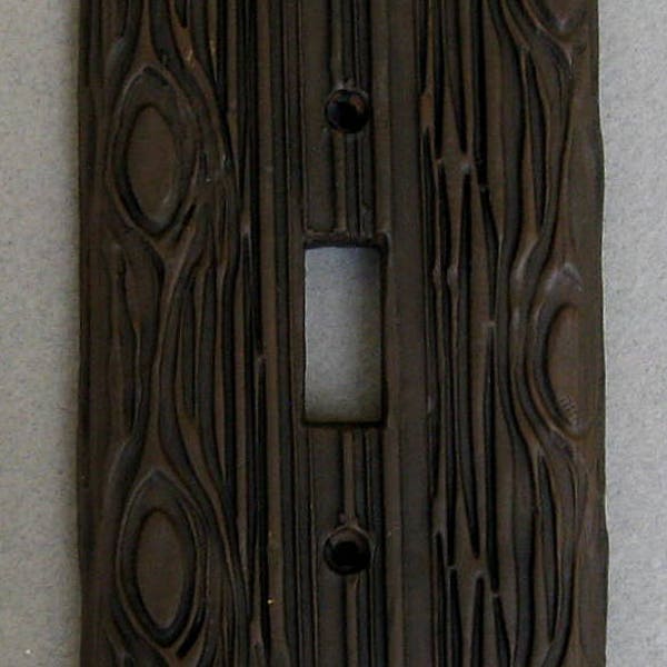 Wood Grain Faux Texture Design Single Toggle Switchplate Lightplate Wallplate Cover