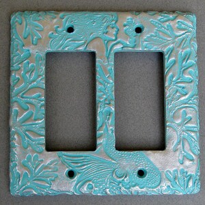 Mermaid Coral Life Switchplate Lightplate Wall Plate Cover Double Rocker