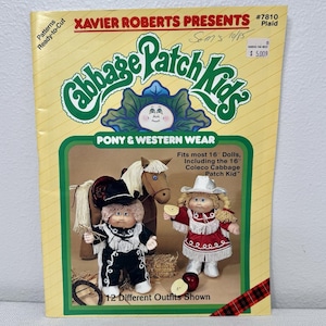Cabbage Patch Kids Pony And Western Wear Sewing Pattern Book Xavier Roberts 7810