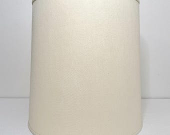 Vintage MCM Barrel Drum Table Lamp Shade Beige Large 1960's