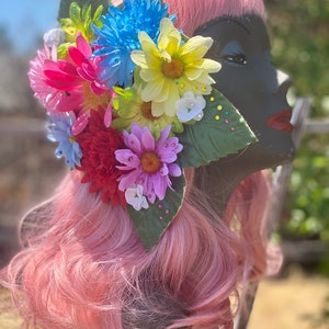 Big bouquet hair clip, multi floral hair clip with Swarovski crystals