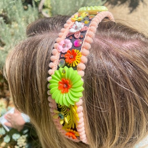 Vintage plastic flower headband