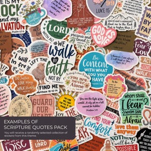 Inspirational Christian Sticker Bundle Bible Verse Faith Quote Pack Jesus Cross Scripture Design Waterproof Vinyl Collection For Women Teen Journal Laptop Water Bottle Worship Encouragement Message Gift Joshua John Reference Pre Cut