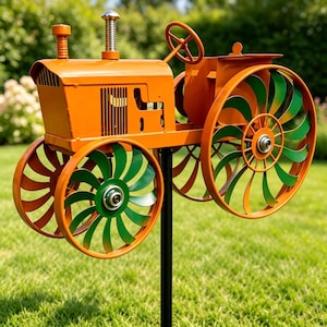 Garten Windmühle Yard ArtVintage 3D Traktor Wind Spinner, Metall Garten Decor, Dynamische Yard Art, Bauernhaus Outdoor Ornament,