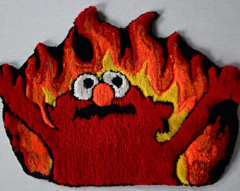 Elmo Fiery Meme Rug