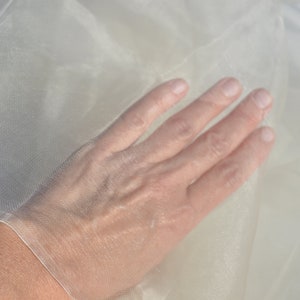 Silk organza gauze rarefied 36" (92cm) width by the yard uzbek silk natural color unbleached silk for nunofelting.