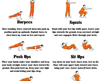Deck of Cards Workout Printable | Prison Style Bodyweight Routine (PDF)