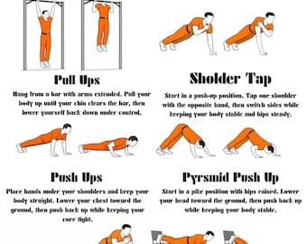 Prison Style Upper Body Workout PDF | Bodyweight Fitness Routine (Digital Download)