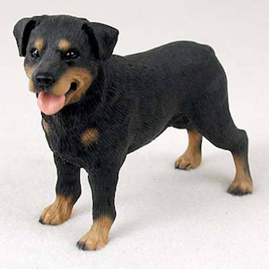 Custom Painted Rottweiler Dog Figurine INCLUDES FREE Dog Lover Gift with Purchase image 1