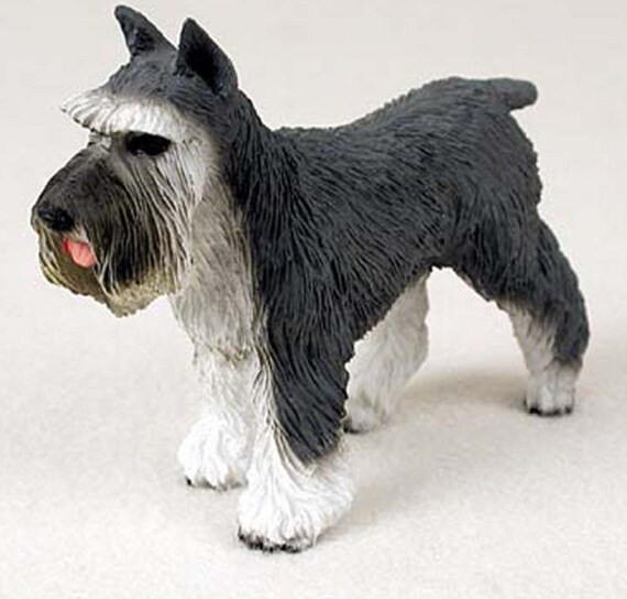 Custom Painted Schnauzer Dog Figurine | Etsy