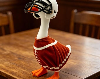 Football Player Outfit for 7" Porch Goose, Sports Fan Goose Clothes with Helmet, Fall Football Season Yard Decor, Game Day Goose Costume