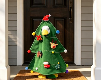 Christmas Tree Goose Costume for 23 Inch Lawn Goose Statue,HolidayPorchGooseOutfit,Farmhouse Christmas Outdoor Decor FunnyYardDecorationGift