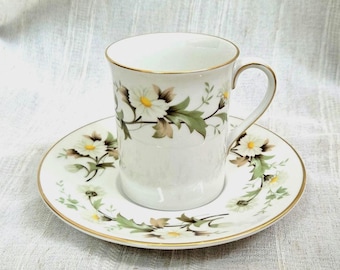 Vintage Royal Doulton Clairmont Coffee Cup Saucer | English Translucent China | England 1970s