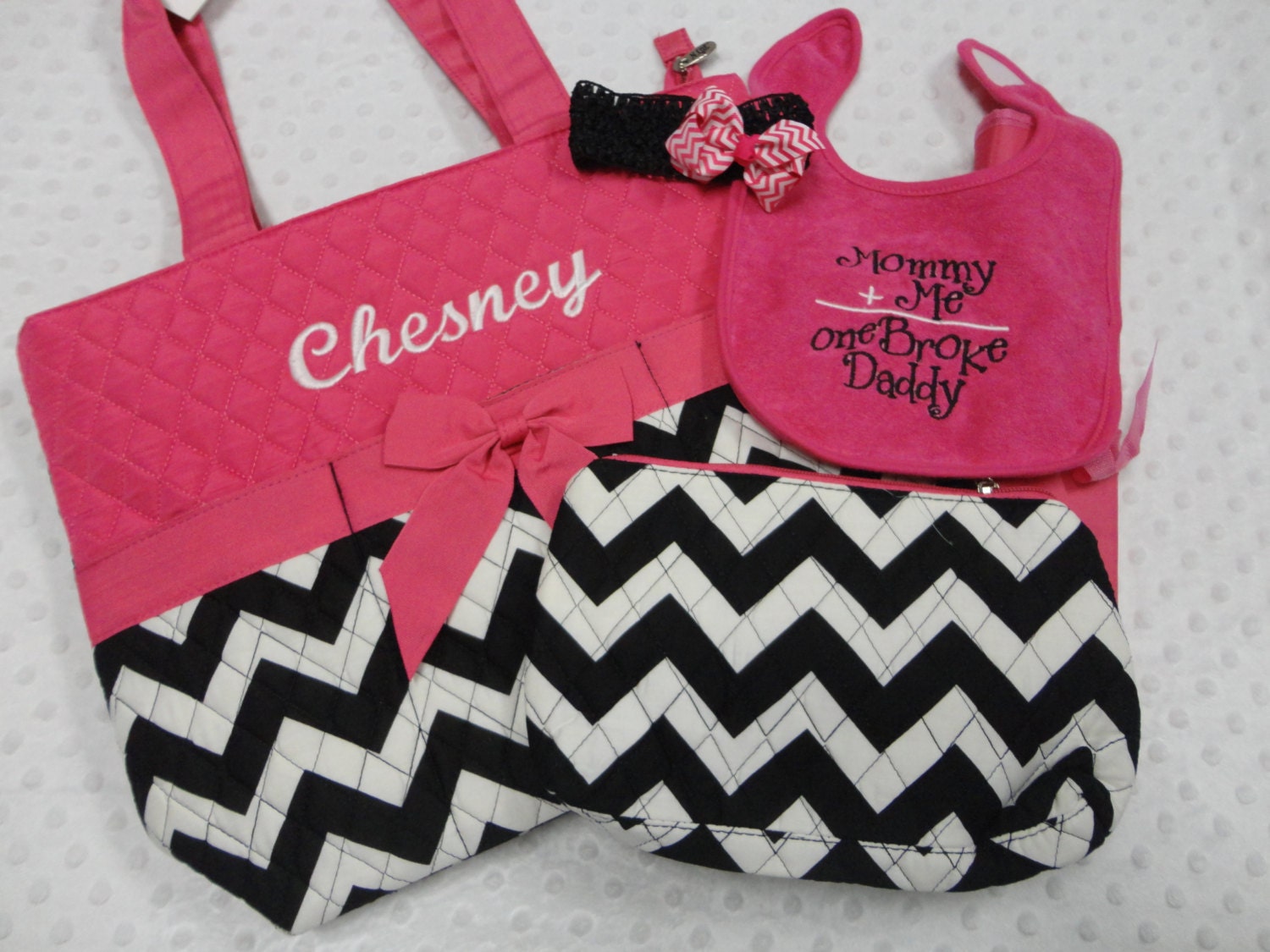 PERSONALIZED 5 Piece Chevron Diaper Bag Set with Name Baby Etsy