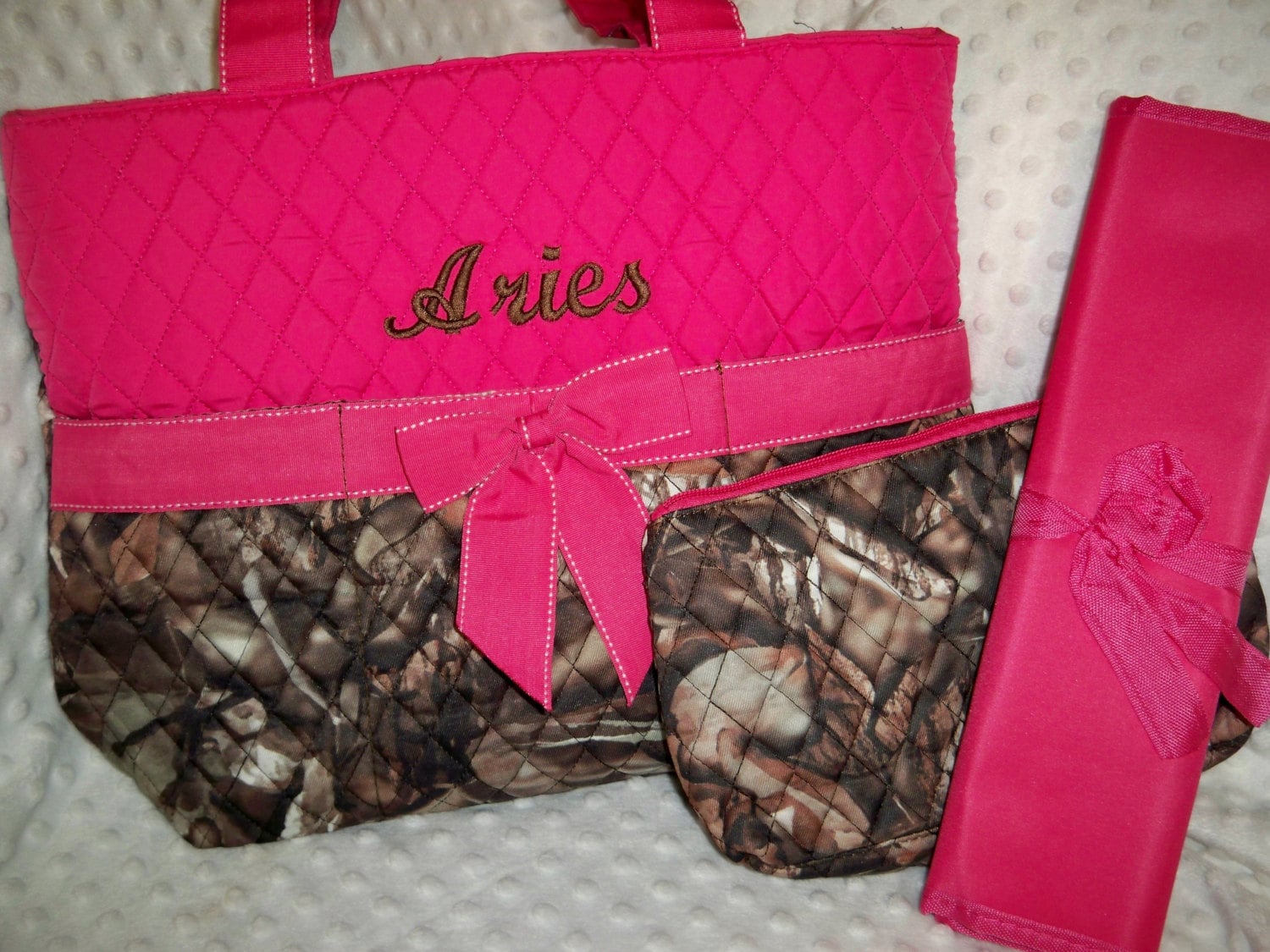 PERSONALIZED 3 Piece Diaper Bag Set with Name Baby Girl Hot Etsy