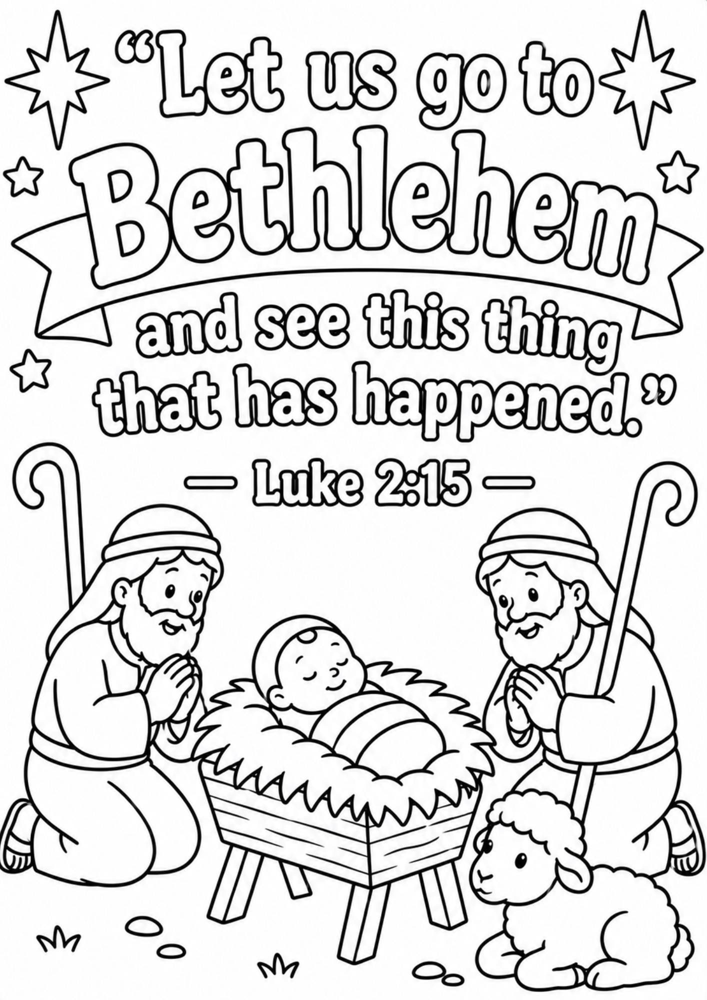 Jesus Birth Coloring Book for Kids | Christian Christmas Nativity Bible ...