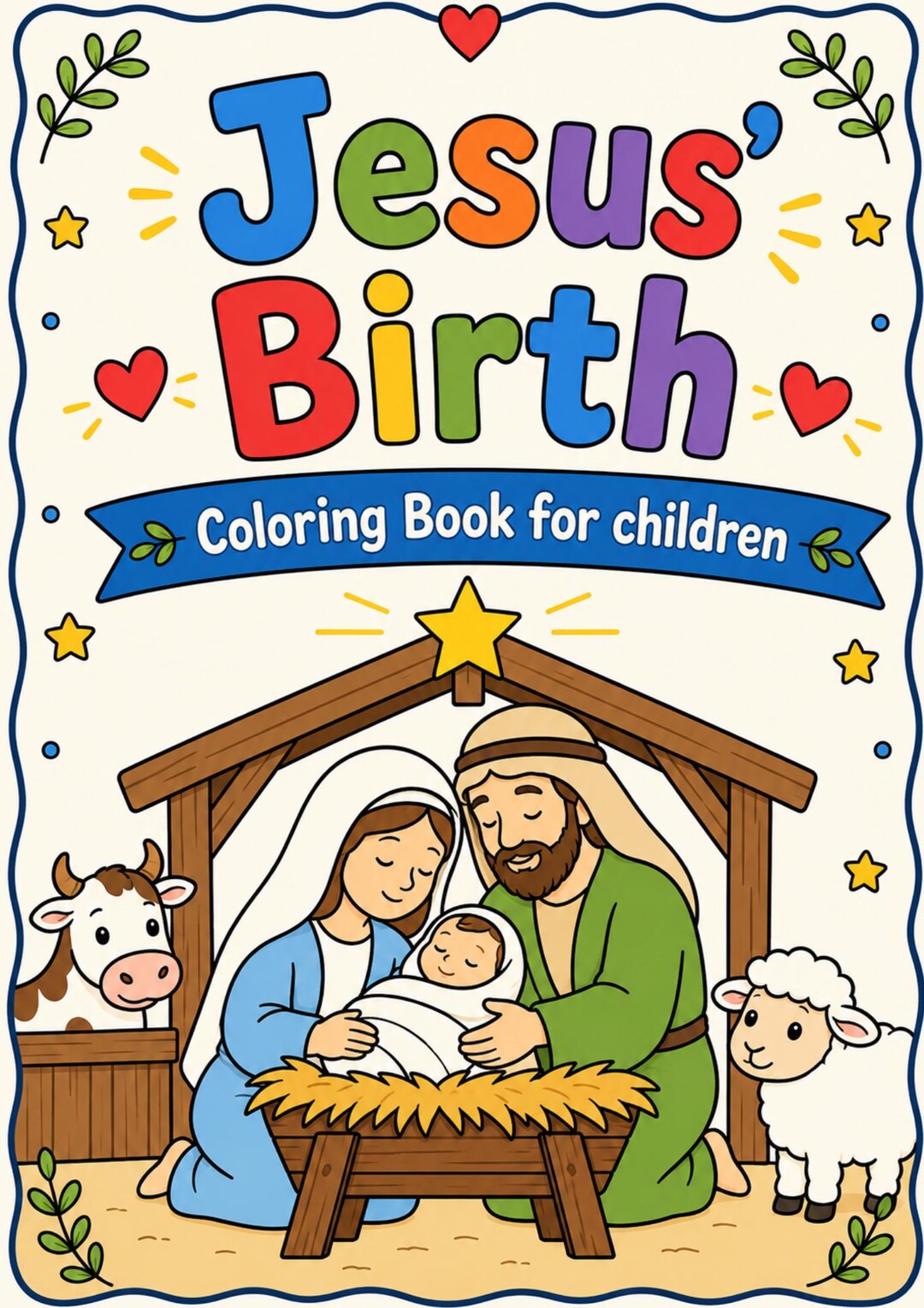 Jesus Birth Coloring Book for Kids | Christian Christmas Nativity Bible ...