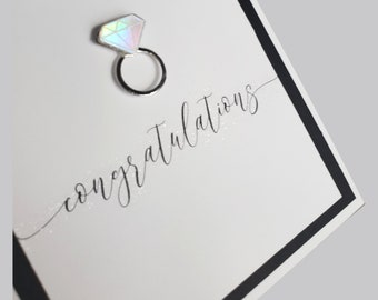 Congrats on your engagement card, engagement ring card, bridal shower card, wedding congratulations