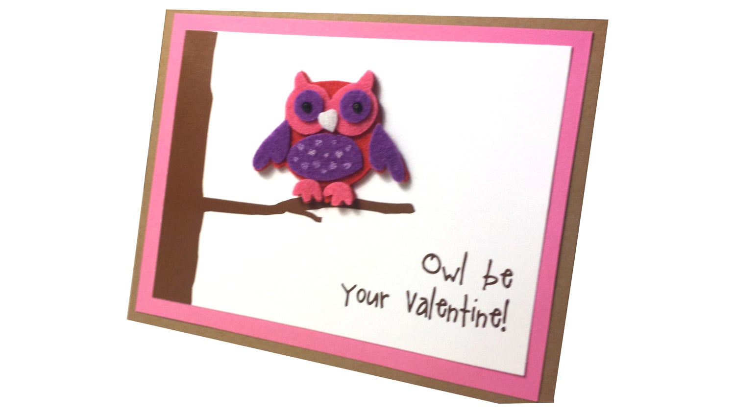 Cute Valentines day card with owl, Valentine for girl, Valentine for niece, Valentine for granddaugh